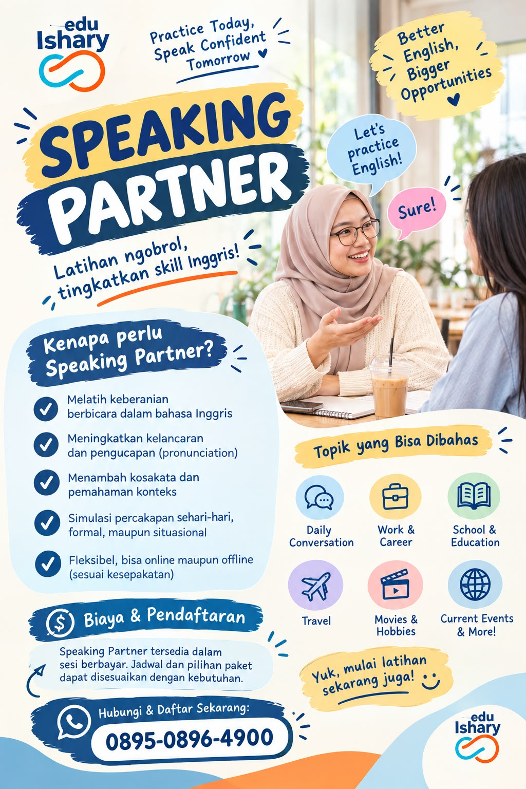 Poster layanan Speaking Partner Ishary Edu